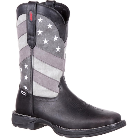 Durango Western Boot, 9 W, Leather, 12 in H, Black Charcoal Grey DDB0125